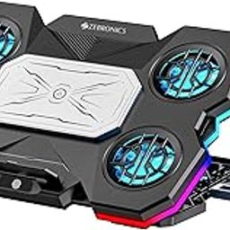 ZEBRONICS NTC2000, Laptop Cooling Pad, 5 Fans + Electro Thermal Cooler, Upto 17 inch Laptop, Dual USB Port, Detachable Mobile Holder, Anti-Slip Silicone Pads, Fan Speed Controller, 10 RGB LED Modes-picture-8