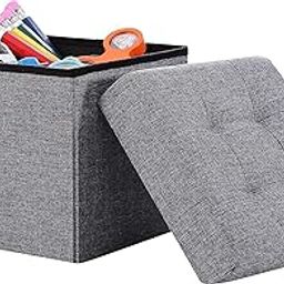 Handcuffs Ottoman Folding Organizer Storage Ottoman | Footrest Stool | Ottomans Stool for Sitting | Seating Stools for Living Room | Dressing Table Stools (Dark Grey)-image-35