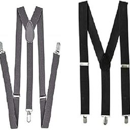 Combo of Black & Grey Colour Suspender for Men & Women-image-95