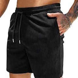 Men's Premium Polycotton Casual Ribbed Shorts || Elastic & Drawstring Waist with 2 Pocket || Loose Fit Lightweight Burmuda Perfect for Workout, Beach & Summer-picture-16