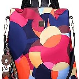 Small Backpack Purse for Women, Mini Black Women's Fashion Travel Bag Backpack, Waterproof Anti Theft Ladies Small Daily Daypack, Light Weight Casual Satchel Handbags Shoulder Bag, Multicolor-image-38