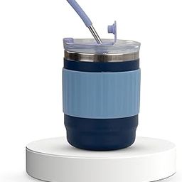 BAYBEE Sipper Cup for Kids | BPA-Free Silicone Sipper Cup with Straw for Baby & Toddlers | Drinking Training Anti Spill Sippy Cup, Spill Proof & Non-Slip Spout Cup for Infants 6+ Months (Blue)-20