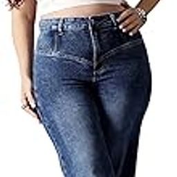 miss chase a+ Women's High Rise Regular-Length Stretchable Denim Wide-Leg Shaping Jeans-picture-33