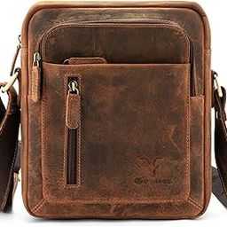 Genuine Leather Multi Pocket 9" Inch Messenger Sling Bag For Unisex-image-35