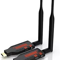 ETZIN Wireless HDMI Transmitter and Receiver, Plug and Play, 350FT Long Range 2.4G/5G 1080P HD Output Wireless HDMI Extender Kit for Streaming Video/Audio from Laptop,PC to HDTV/Projector-100M.-25