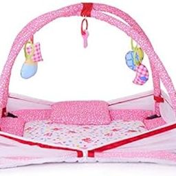DearJoy Play Gym with Mosquito Net (Pink Bunny Print)-picture-5