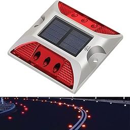Epyz Solar Road Stud Light Outdoor Waterproof 6 LED Deck Lights for Driveway, Dock, Markers, Step, Staircase, Garden, Ground [ Aluminium Alloy ] [ Pack of 1, Red Flashing ]-picture-24