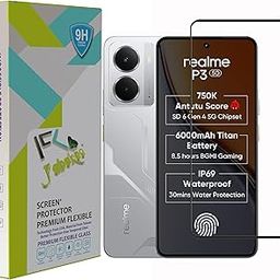FabeKee Tempered Glass Screen Protector Compatible with realme P3 5G Black with Edge to Edge Coverage and Easy Installation kit-image-32