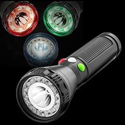 TechPride Tri-Color Signal LED Torch with Type-C Charging | Red, Green & White LED Light Modes | Rechargeable Flashlight for Railway Signaling, Patrolling, Search & Rescue Operations-44