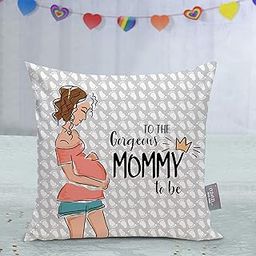 TIED RIBBONS Fiber Soon To Be Mom Pregnancy Gift For Baby Shower Pregnant Wife Women Sister Printed Cushion Cover (12 Inch X 12 Inch) With Filler, Multicolour-image-31