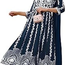 Women's Georgette Chikankari Embroidery Anarkali Kurta Pant with Dupatta Set-image-25
