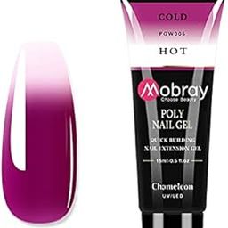 MOBRAY Thermal Nail Extension Poly Nail Gel from BELLE GAGA ™ Color change as per the Temperature Extend Builder Gel Finger Nail Extension UV LED Acrylic Builder Gel (PGW005)-image-83