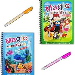 TOYZ Plant Toys Magic Water Book for Kids Ages 2-5 – Reusable Water Drawing and Coloring Book with Pen – Mess-Free Painting & Doodle Activity for Toddlers and Preschool Learning (2)-image-19