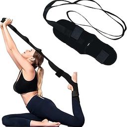 Stretching Strap for Plantar Fasciitis, Soft Cotton Leg Stretch Band, Adjustable Yoga Strap for Dance&Gymnastics (black)-image-69