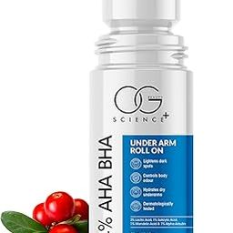 OG BEAUTY Science+ 4% AHA BHA Underarm Roll On | 2% Lactic 1% Salicylic 1% Mandelic Acid 1% Alpha Arbutin | Lightens Dark Spots Evens Skin Tone Controls Odour | Gentle Hydrating | 50ml-32
