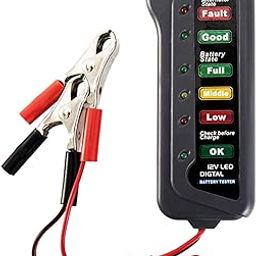 ZIBUYU® Digital Battery Tester Alternator for Vehicles with 6 LED Lights Display Battery, 12V Car Battery Alternator Tester Digital Analyzer Alternator Charging Indicates Condition for Car Motorcycle-16