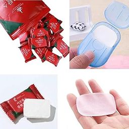 DAIDSUKE® (PACK OF 20) Travel Pocket Hankey Big Tissue and With Free 5 Box Travel Paper Soap For Multipurpose Use Magic Disposable Tablet Cotton Paper Water Wet Wipe Napkin For Men Women Kid-10