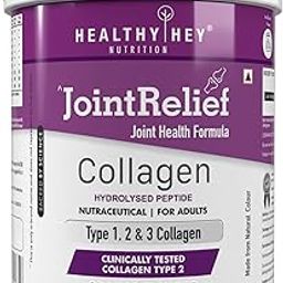HealthyHey Nutrition Jointrelief Collagen Peptide Powder Type 1,2 & 3 (Hydrolysed) With Glucosamine,Chondroitin,Msm- Support Joint And Cartilage Health - 200 G (Orange),1 Count,22 Servings-16