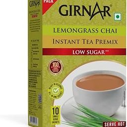 Girnar Instant Premix Lemongrass Chai (10 Low Sugar Sachets)-image-14
