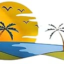 ARTISOUL® Tropical Beach Wall Art Outdoor Beach Bathroom Decor For Indoor Outdoor Home | Home Decor | Figurines-image-41