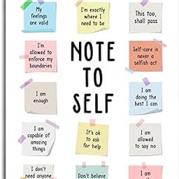 Note to Self Sign, Decorative Hanging Wood Plaque for Wall, Mental Health Decor, Wall Decoration for Calming Down Corner, Self-affirmation Sign Decor, Psychological Decor Sign, Therapy Room Decor-image-73