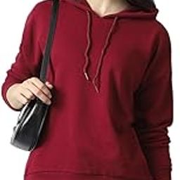 van heusen Women's Hooded Solid Sweatshirt| Full Sleeve Ribbed Hem Casual winterwear-picture-30