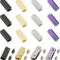 TTBellok 16 Sets Purse Decorative Clip Buckles, Metal Clip Buckles for Handbag Making Hardware, Belt Buckle End Tips, Webbing Zipper End Stopper for DIY Sewing Craft Belt Bag Repair-image-63