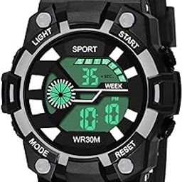 Silicone Strap, LED Display Digital Unisex Sports Watch for Boys, Girls, Women and Men-image-43