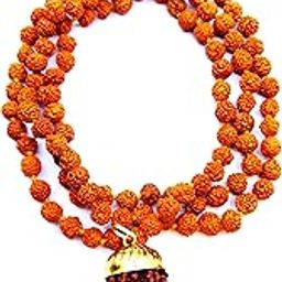 Mahadev Shiv Om 5 Mukhi Rudraksha Pendant with Rudraksha Mala 108 Beads for Shiv Blessing-16