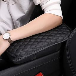 AUPER Car Armrest Seat Box Cover Protector, Auto Center Console Pad PU Leather Cover Protector for Most Vehicle, SUV, Truck, Car-26