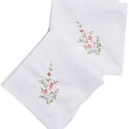 Shree adodhya men/women hankerchief with flower embroidery, white colour and cotton handkerchief, embroidery pink & green.pack of 2.-picture-31