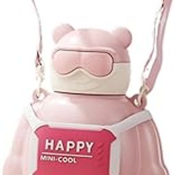 HEAVENGLOW Insulated Water Bottle Large Capacity for Kids Leakproof with Shoulder Strap Pink-image-92