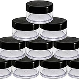 Empty Cosmetic Containers, Acrylic Jars, Small Containers For Cosmetics,Transparent Jar With Black Cap-8 gm (Pack of 10)-18
