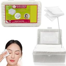 Majestique 250Pcs Soft Touch Facial Cotton Pads | Ultra-Absorbent Makeup Remover & Nail Polish Wipes | Gentle Cosmetic Pads for Skincare, Cleansing & Toner Application | Premium Lint-Free Rounds-25