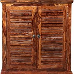 S H Arts Sheesham Wood Shoe Rack for Home | with 3 Shelves & 2 Door | Wooden Cabinet Storage | Wooden Furniture Shoe Rack Cabinet (Honey Brown Finish)-picture-29