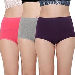 Women Cotton Spandex Tummy Control High Waist Panties Soft Breathable Stretchable Seamless Hipsters Underwear for Daily Use Full Coverage Hipster Panty-image-44