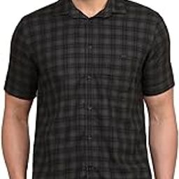 crimsoune club Men's Olive Checked 100% Cotton Shirt-picture-1