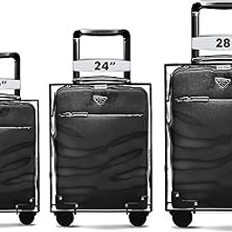 Combo of 3 Trolley Bag Cover/Suitcase Bag Cover/Waterproof Dustproof Luggage Cover/Zippered Clear PVC Suitcase Covers Protectors (Black, 20 inch, 24 inch, 28 inch Combo of 3)-52