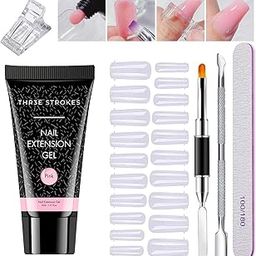 Poly Nail Gel Extension Kit for Builder Gel UV Nail Art Kit, Nail Extension Set (6 Items in the set) (PINK)-image-79