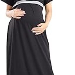 fabme Women's Hosiery, Nursing, Feeding, Maternity Long Nighty - Zip Opening at Bust - Before and After Baby Multipurpose Nighty-picture-19