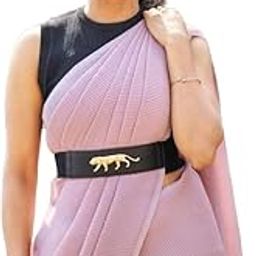 Elastic Tiger Belts Stretch Adjustable Waist Belt Stylish Design Ladies Womens Waist Belts Kanduro-Belt For Fancy Girls,Women Saree,Western Dress,Long Gown Dresses,Traditional Dress,Black-image-36
