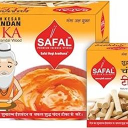 SAFAL Chandan Tilak | Premium Chandan Tika Paste | Sandalwood Chandan | Kesar Chandan | Tika for Daily Pooja & Hawan | Pack of 6, Orange-9