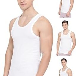 Air-Cool Cotton Scoop Neck Sleeveless Men's Vest - Pack of 4 (#Air-Cool-White-RN)-picture-23