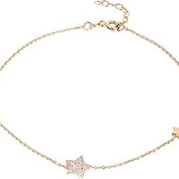 925 Sterling Silver Cubic Zirconia CZ Designer Triple Star Rose Gold Plating Anklet (Single) | Gift for Women & Girls | With Certificate of Authenticity & 925 Hallmark | Gift for Women & Girls-13