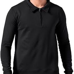 Mens Solid Regular Fit Microfibre Elastane Full Sleeve Half Zip Statement Elemental Sweatshirt Comfortable Casual Wear Half-Zip Sweatshirt-image-6
