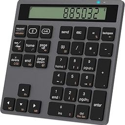 Bluetooth Number Pad - 2.4G Wireless Numeric Keypad with Display Calculator - Wireless Number Pad Slim 34-Key Portable Financial Accounting Numpad Data Entry & Calculation 2in1 for Laptop Desktop PC-image-12
