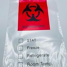 Zip-Style Biohazard Specimen Bags, Plastic, Latex Free, 9" Length, 6" Width, Clear (Pack of 100)-image-64