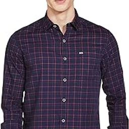 the indian garage co Men Cotton Slim Fit Checkered Full Sleeves Spread Collar Casual Shirt-picture-0