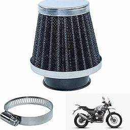 Asryd Motorcycle Air Filter Pods, Motorcycle Air Filter 42mm Round Tapered Clamp-on Pod Intake Filter Cleaner For Royal Enfield Himalayan (Pack of 1), BLACK-picture-14
