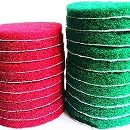 20 Pieces Scrub Pads Drill Power Brush Tile Scrubber Scouring Pads Cleaning Kit Including 2 Kinds of Abrasive Buffing Pads Replacement for Home Kitchen House Indoor Outdoor Cleaning (4 Inch)-0
